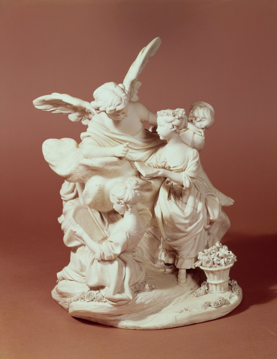 The Education of Love, Sevres-gruppen, etter Boucher, 1763 (porselen) av Etienne Maurice Falconet