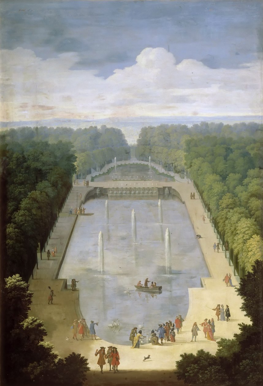 Bosquet de l'Île Royale og Bassin du Miroir i hagene til Versailles av Etienne Allegrain