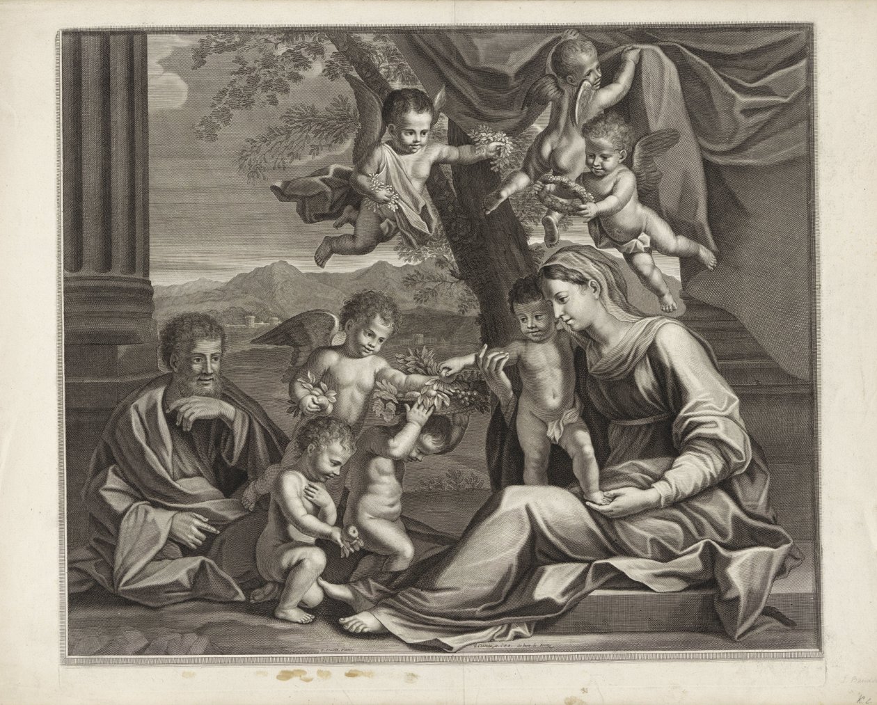 Hellig familie med putti av Etienne Baudet (possibly)