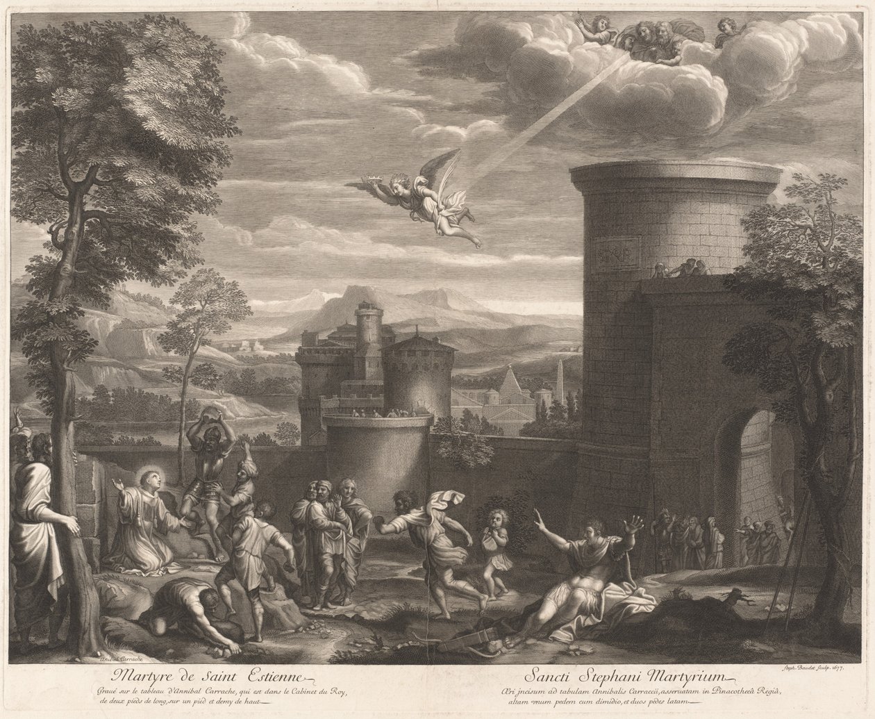 Martyrium of Saint Estienne (The Martyrdom of Saint Sebastian) av Etienne Baudet, after Annibale Carracci