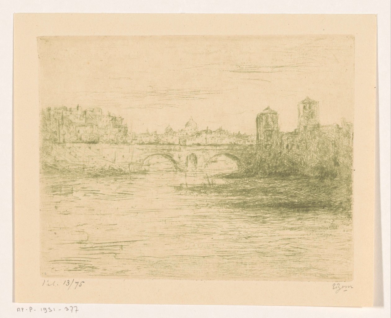 Tiber, Roma av Etienne Bosch (signed by artist)