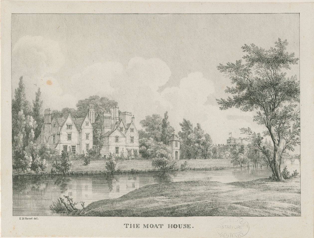 Tamworth - The Moat House: zinkograf, nd [1796-1865] av Etienne Bruno Hamel