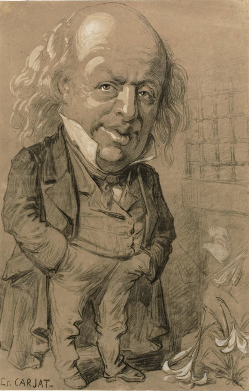 Karikaturportrett av Pierre-Jean de Beranger av Etienne Carjat