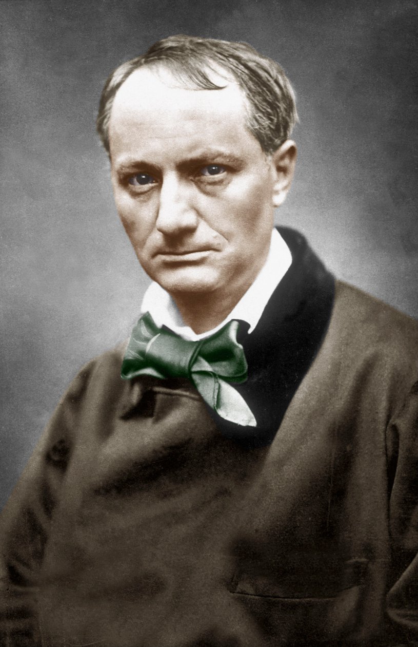 Charles Baudelaire, ca. 1866 (håndfarget bilde) av Etienne Carjat