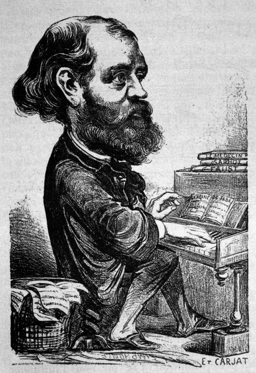 Charles Gounod (1818 - 1893), fransk komponist, karikatur av Etienne Carjat. av Etienne Carjat