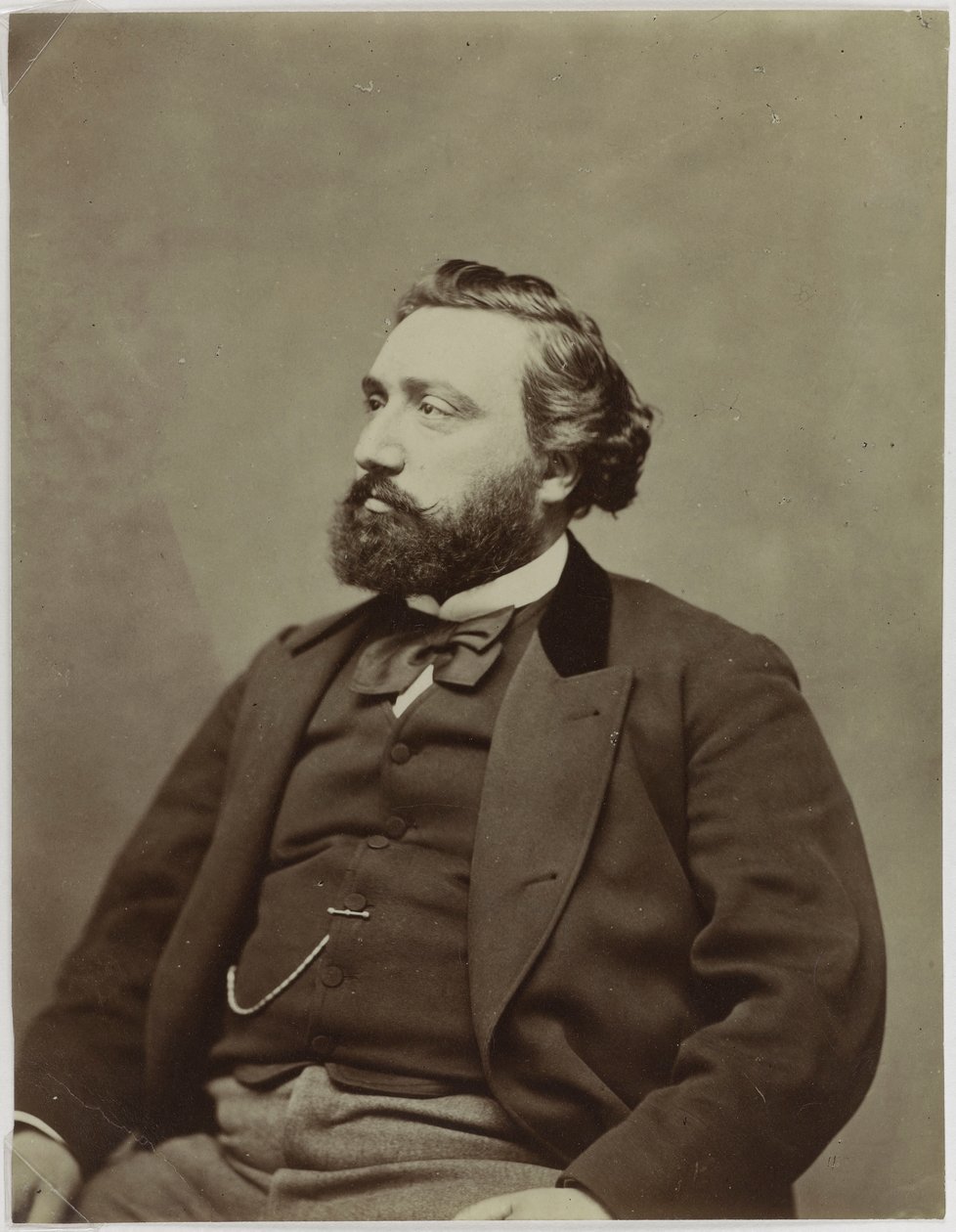 Portrett av Frankrikes statsminister Léon Gambetta 1838-1882. av Etienne Carjat