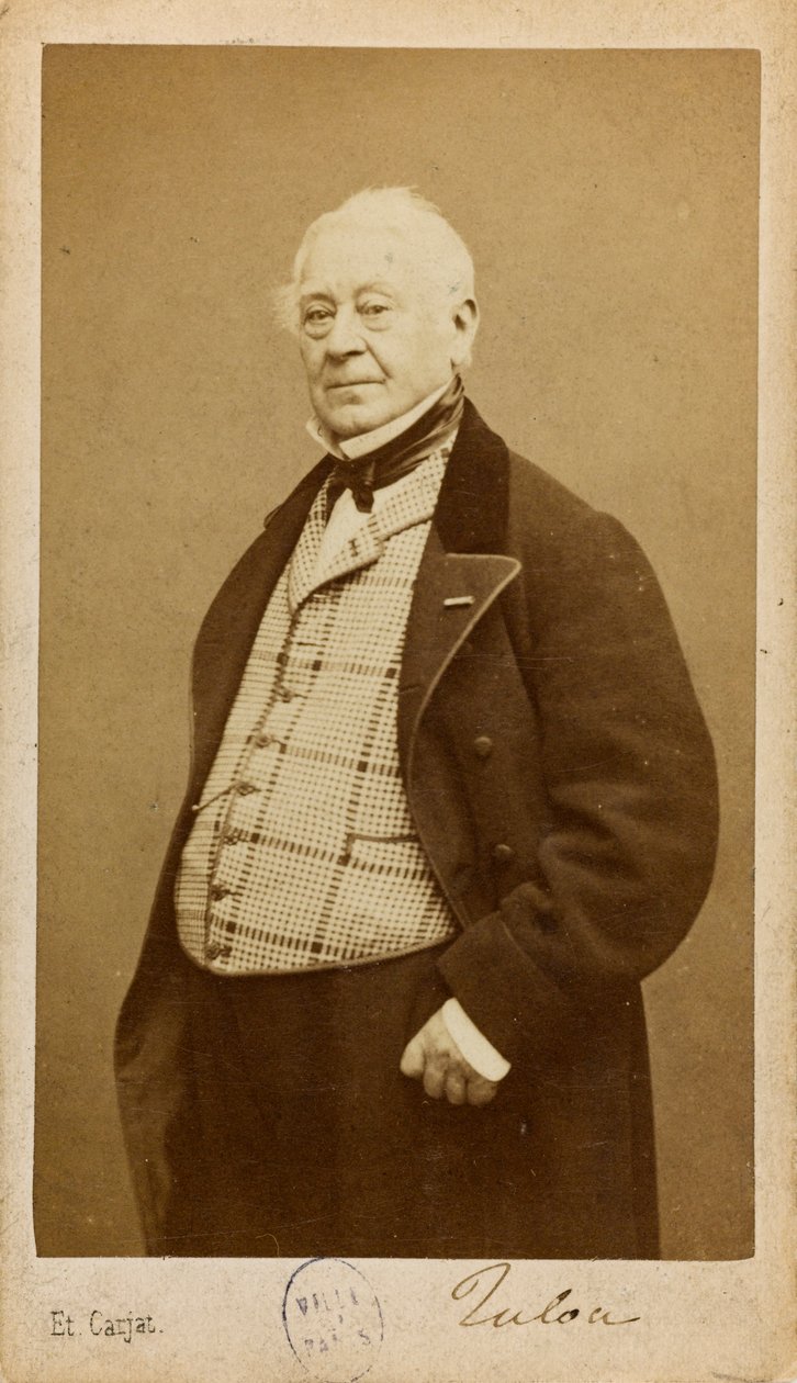 Portrett av komponisten og fløytisten Jean-Louis Tulou 1786-1865, ca 1860. av Etienne Carjat