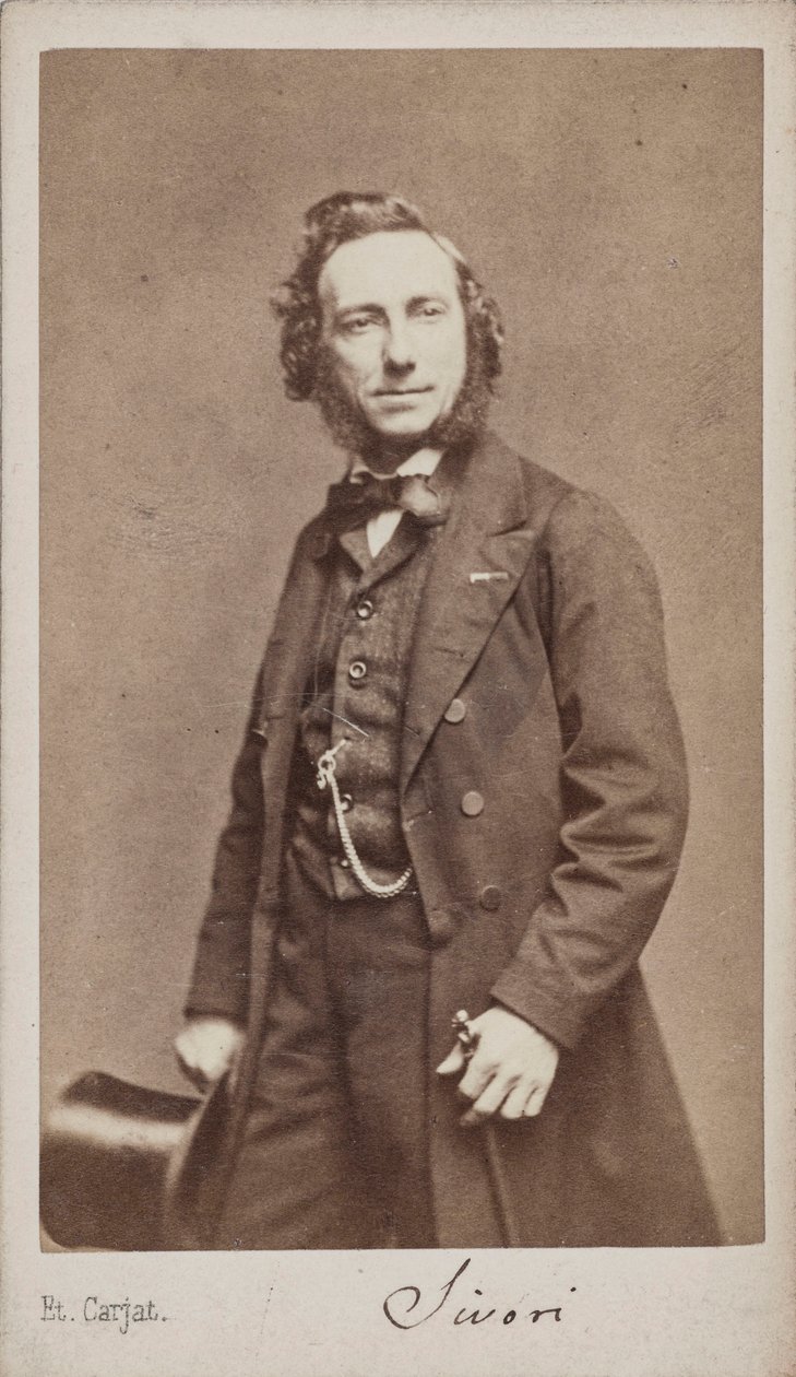 Portrett av fiolinisten og komponisten Camillo Sivori 1815-1894. av Etienne Carjat