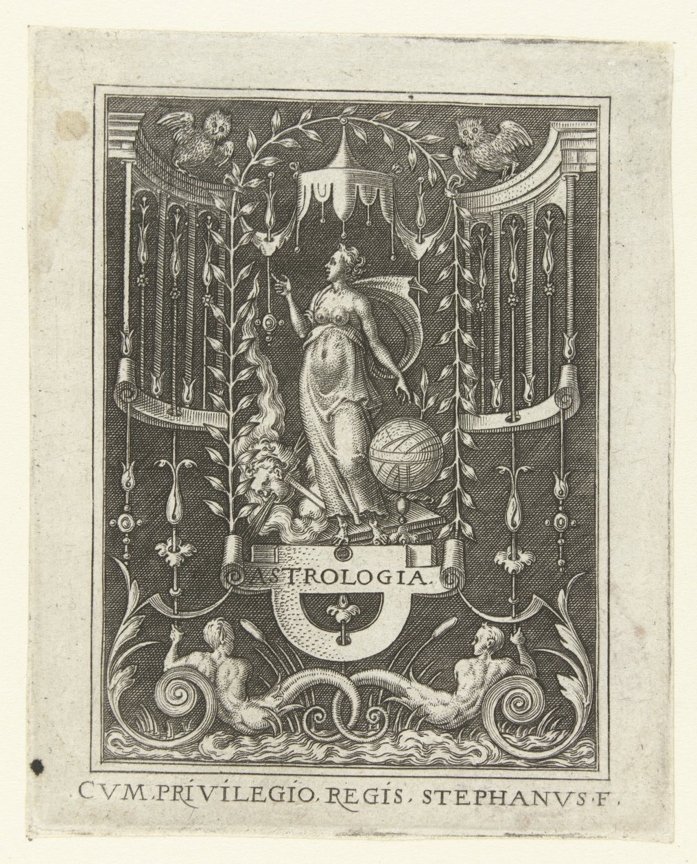 Astrologi ASTROLOGI. (tittel på objekt) Fire liberale kunster, perspektivet og arkitekturen, representert av kvinner (senere versjon) (serietittel) av Etienne Delaune