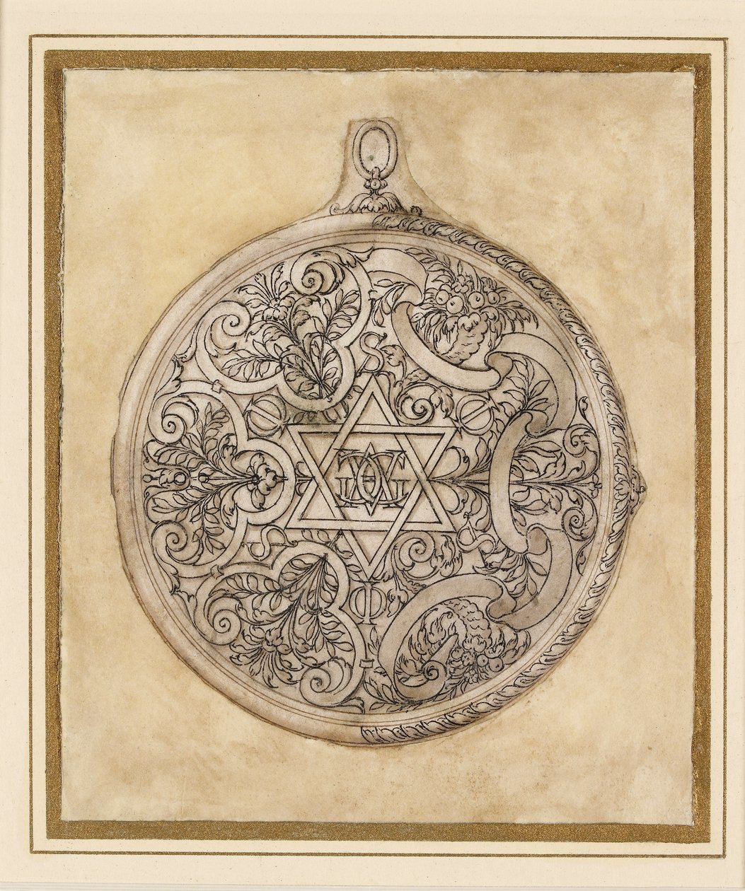 Design for en anhengjuvel, midten av 1500-tallet av Etienne Delaune