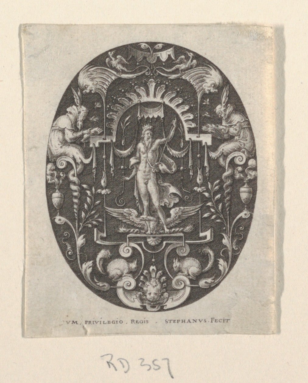 Jupiter, fra Grotesques on Black Ground, Divinities and Allegories av Etienne Delaune