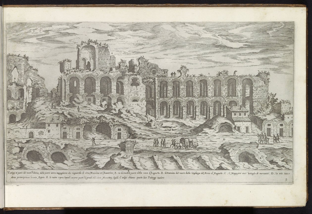 Palatijn til Roma Bouwwerken uit de oudheid (serietittel) Restene av det gamle Roma samlet og fotografert i perspektiv av Stefano Du Perac Parisino (serietittel på objekt) av Etienne Duperac