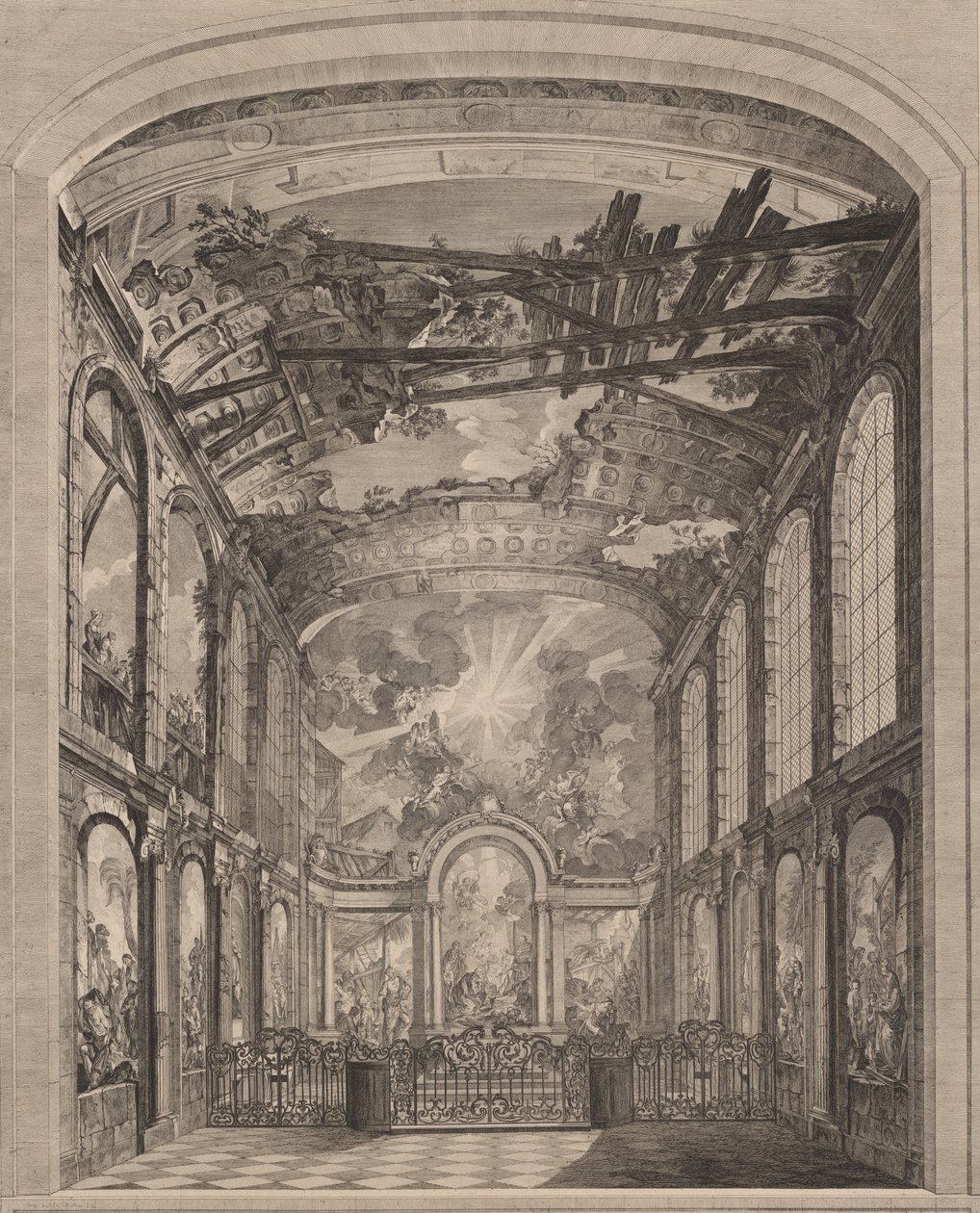 Innvendig visning av Foundlings, 1759. av Etienne Fessard