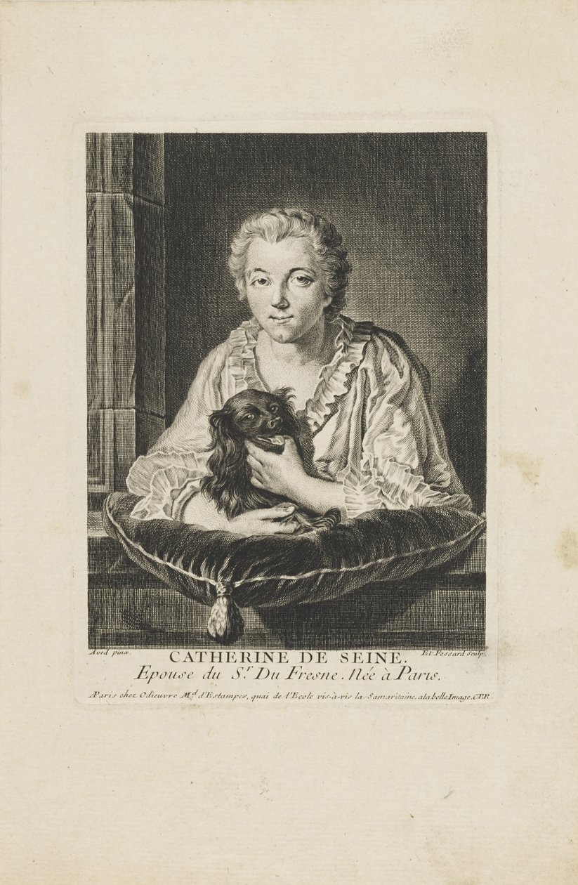 Portrett av skuespillerinnen Madame Quinault-Dufresne 1705-1767, ca. 1750. av Etienne Fessard