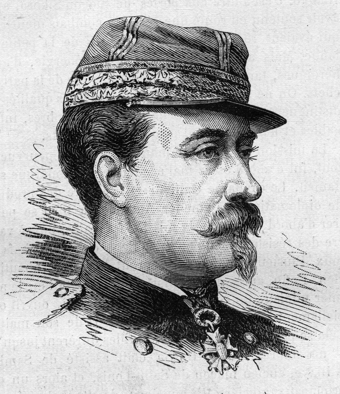 By General Jean Baptiste Marie Edouard Campenon (1819-1890), French soldier and politician. Engraving by Bocour in “” Le Monde Illustré”” n°1287 of November 26 av Etienne Gabriel Bocourt