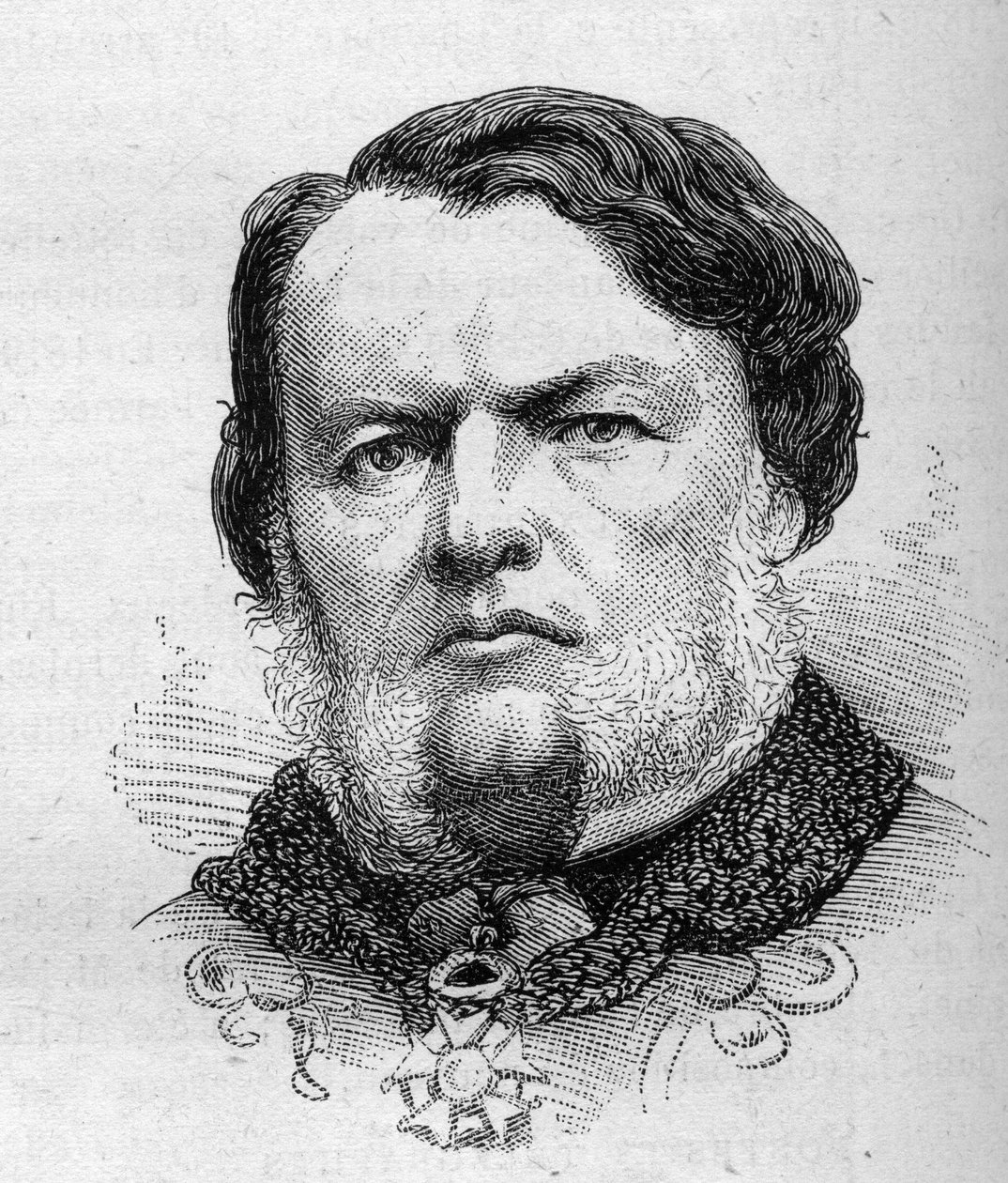 Portrett av Auguste Gougeard (1827Ð1886), fransk politiker. Gravering av Bocour i "" Le Monde Illustré"" nr. 1287 av 26. november av Etienne Gabriel Bocourt