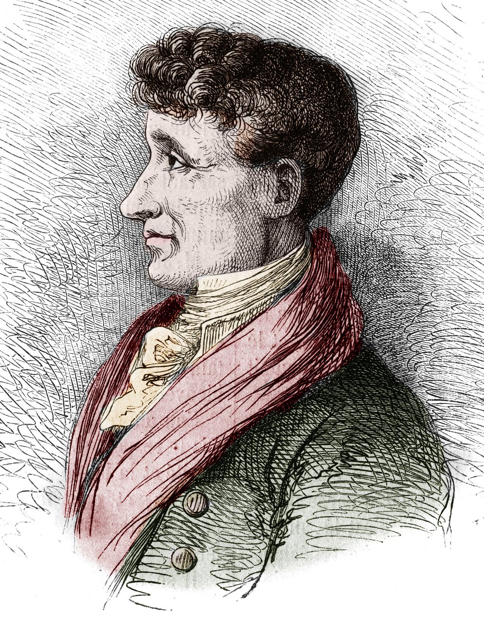 Portrait of Joseph Joubert (1754-1824), French writer. Engraving by Bocour in “” Le Magasin picturesque”” av Etienne Gabriel Bocourt