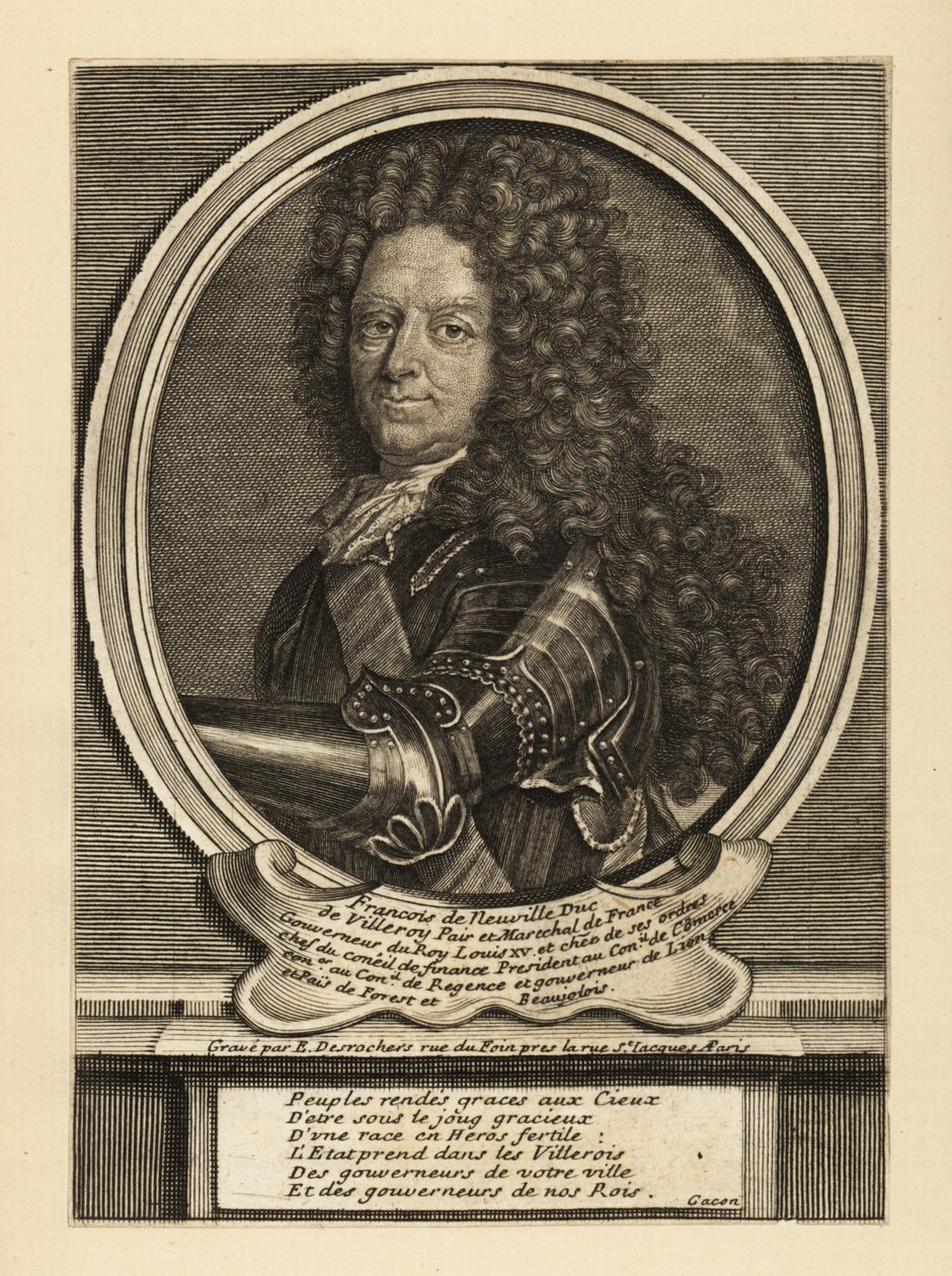 Francois de Neufville, 2. hertug av Villeroy, fransk soldat av Etienne Jehandier Desrochers