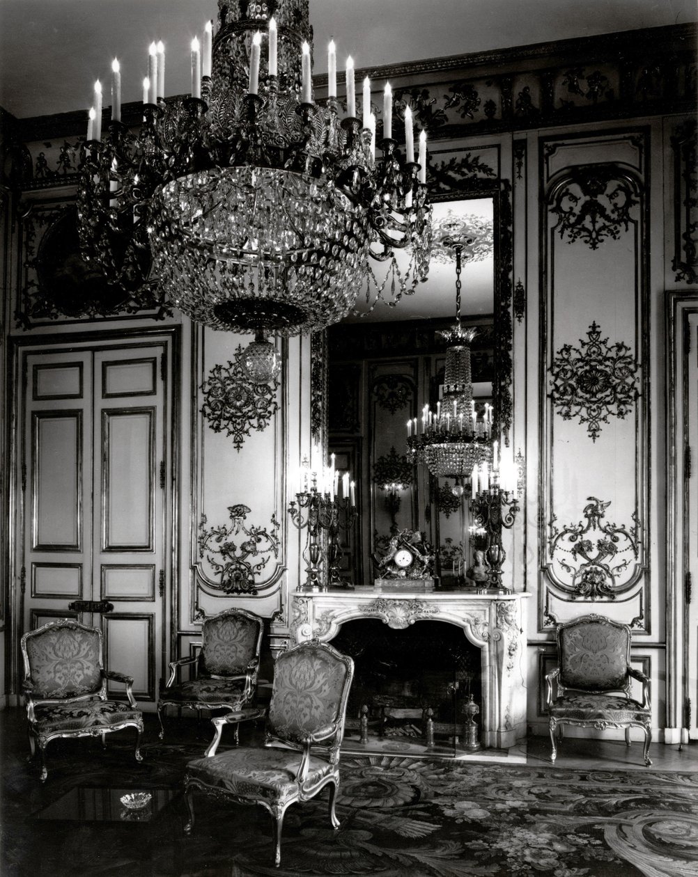 Interiøret i Hotel d'Evreux (nå Palais de l'Elysee), Paris: den store salongen. Arkitektur av Etienne Louis Boullee (Etienne-Louis Boullee), fransk arkitekt (1728-1799). av Etienne Louis Boullee