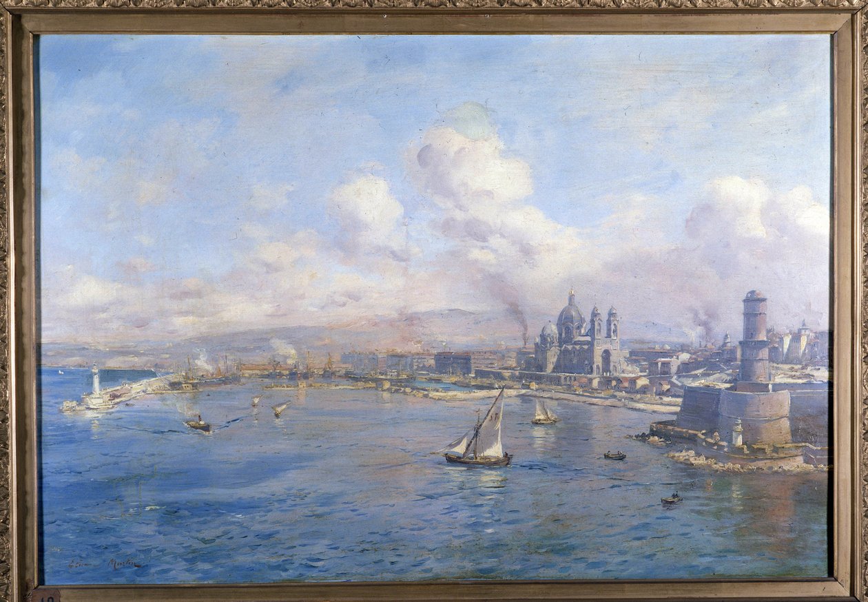 Joliette-bassenget og de nye havnene i Marseille Maleri av Etienne Martin (1856-1945). Marseille akademi av Etienne Philippe Martin