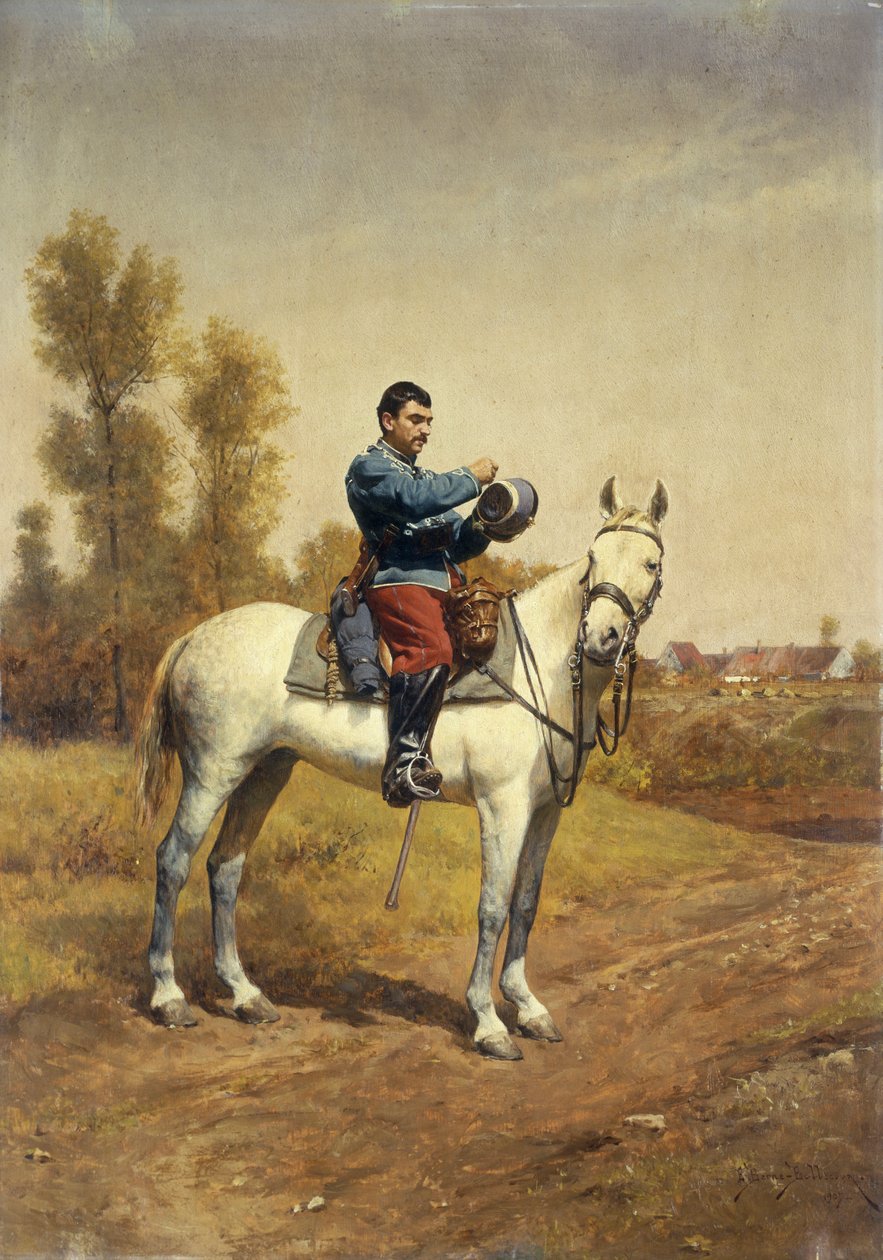 Kavalerist på en hvit lader, 1907 av Etienne Prosper Berne Bellecour