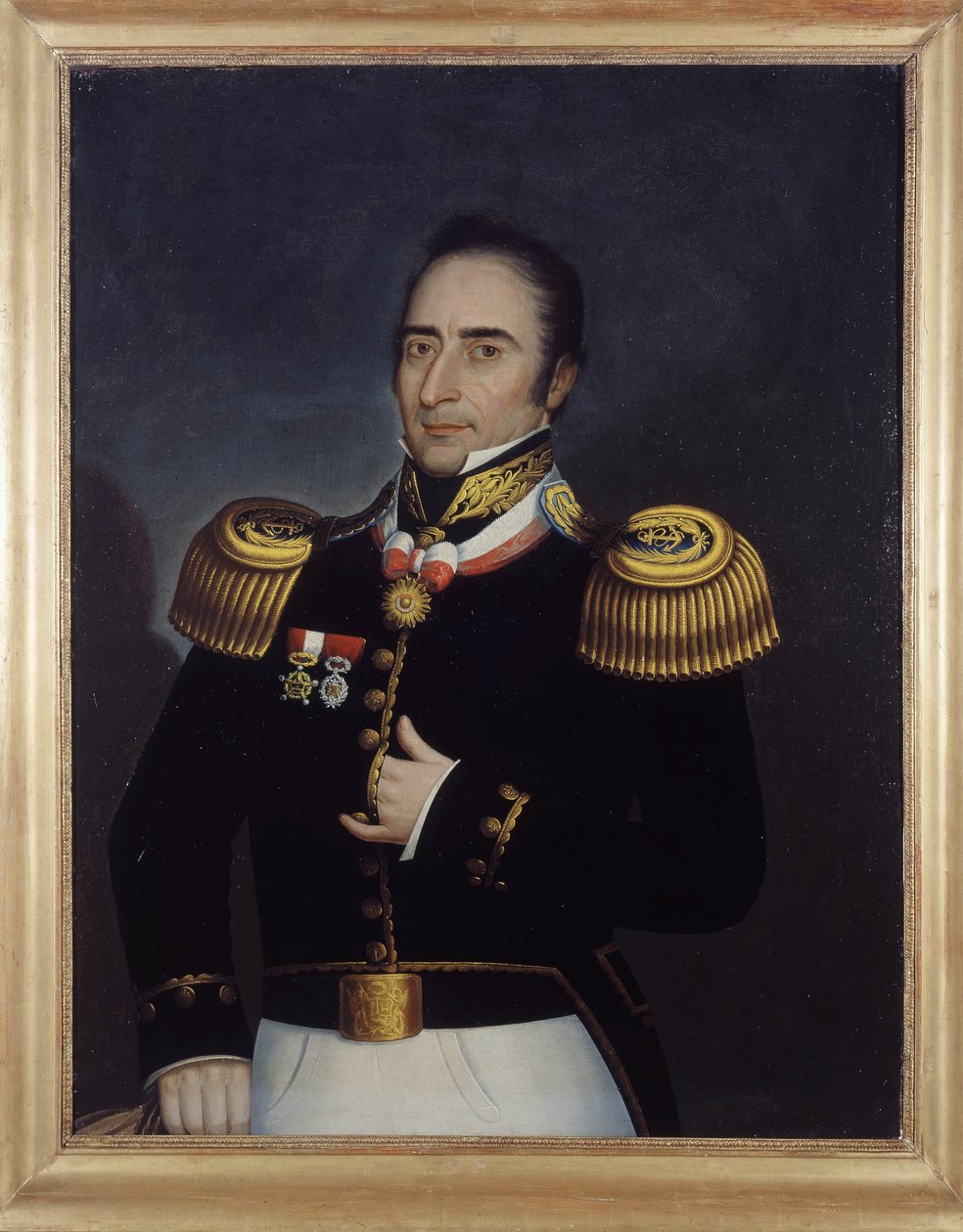 Portrett av Andre Hipolito (Hyppolite) Bouchard, som deltok i revolusjonen av Bouenos-Ayres 25. mai 1810, av Etienne Prosper Berne-Bellecour (eller Bernet-Bellecour: 1838 - 1910) av Etienne Prosper Berne Bellecour