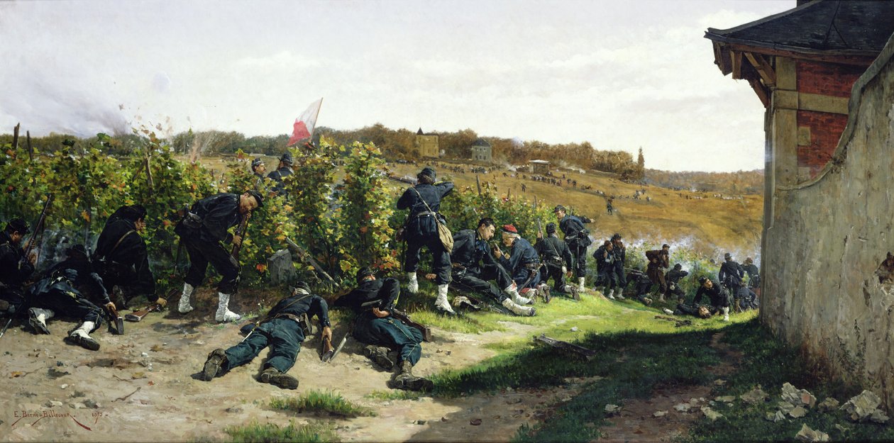 Tirailleurs de la Seine i slaget ved Rueil-Malmaison, 21. oktober 1870, 1875 av Etienne Prosper Berne Bellecour
