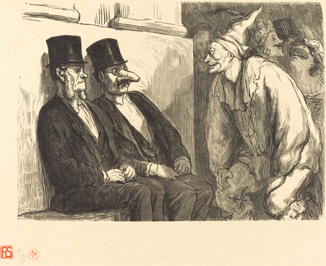 Opera Ball: Du har det for mye moro! av Etienne after Honoré Daumier