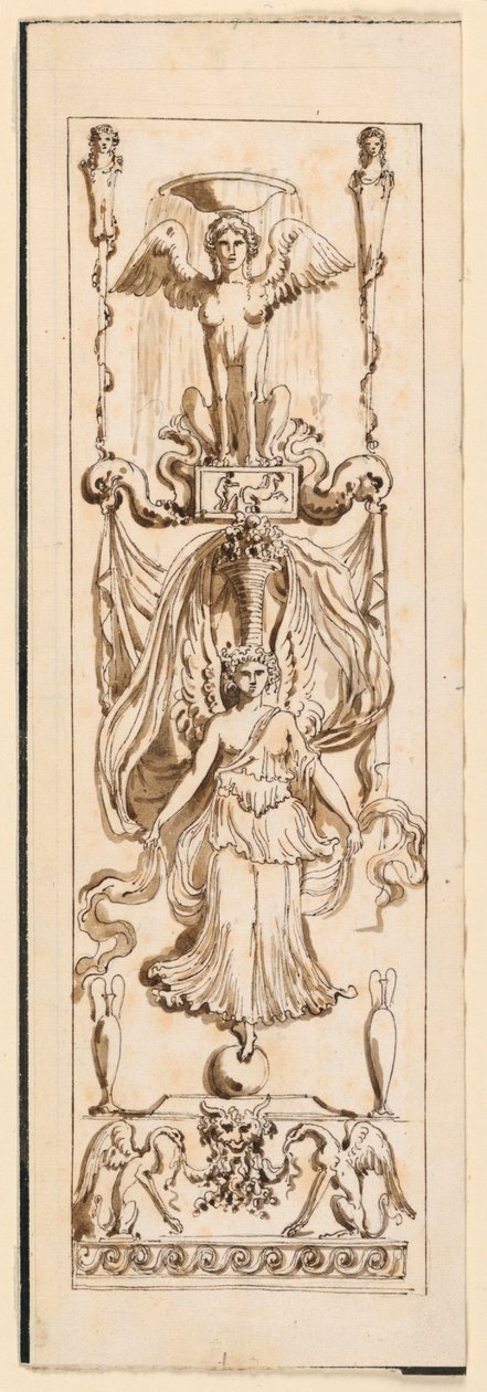 Design for et malt panel av Etienne de Lavallee Poussin