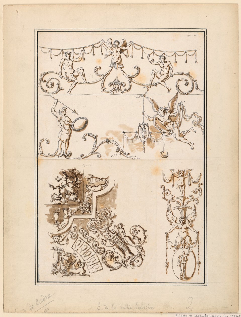 Fem motiver for dekorative arabesker av Etienne de Lavallee Poussin