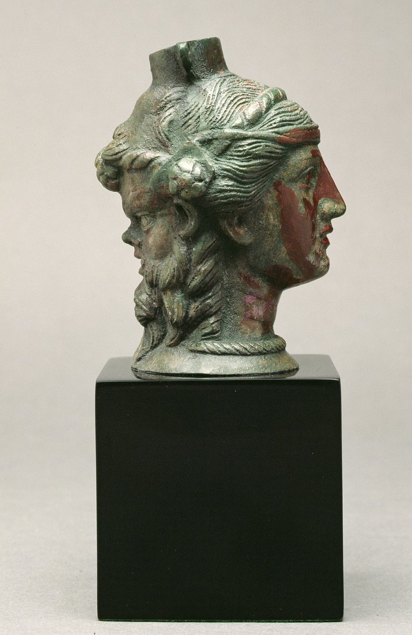 Bronsebalsamarium i form av en satyr og maenad, etruskisk, 3. århundre f.Kr. (bronse) av Etruscan