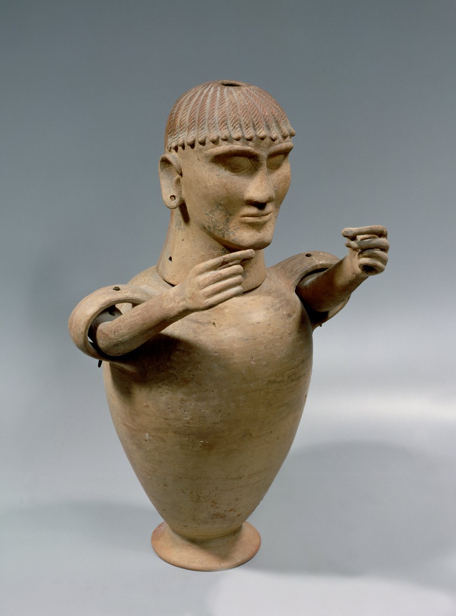 Baldakinkrukke med bevegelige armer (leire) av Etruscan