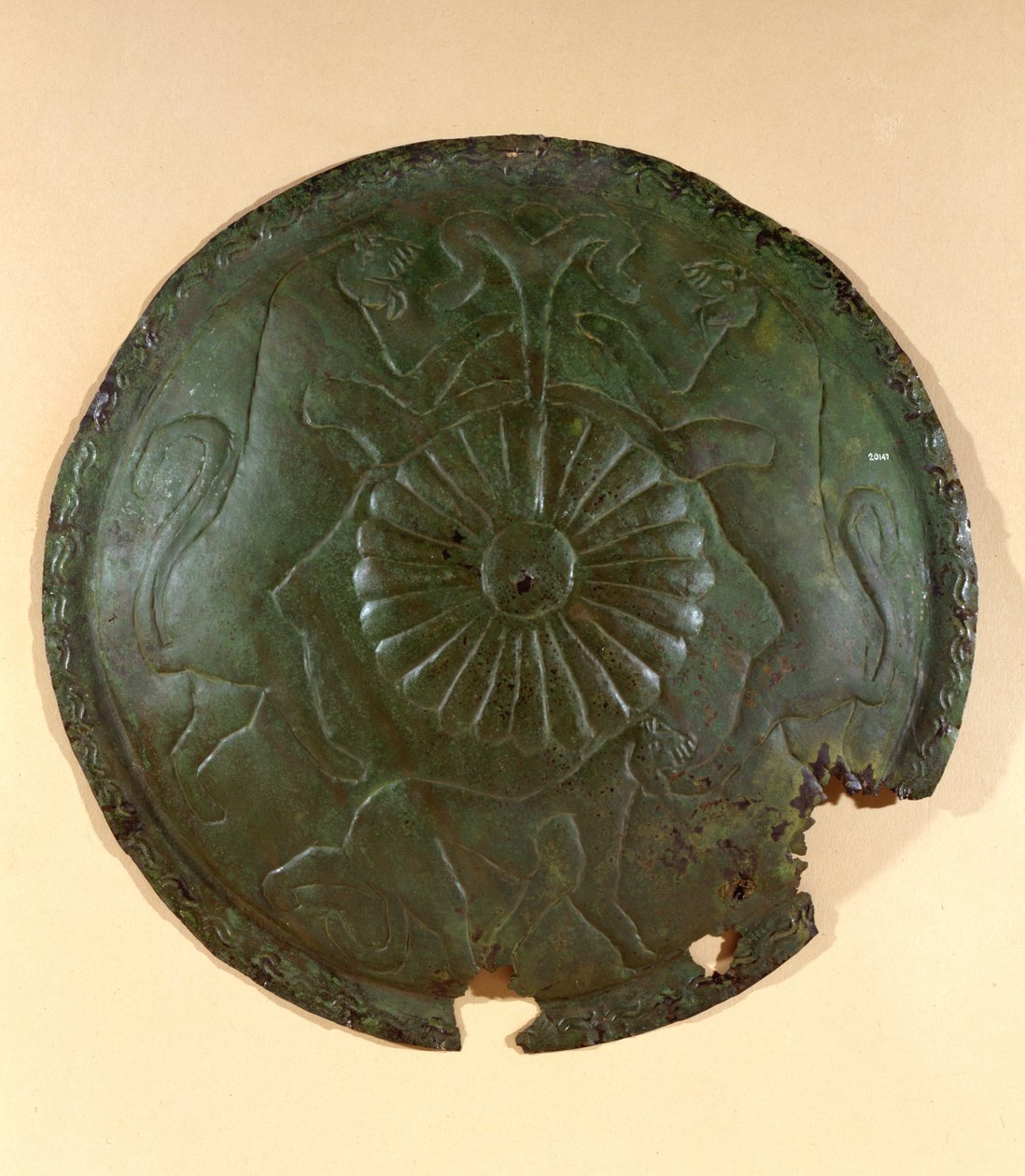 Plate med pregede dekorasjoner fra Cerveteri, Italia (bronse) av Etruscan