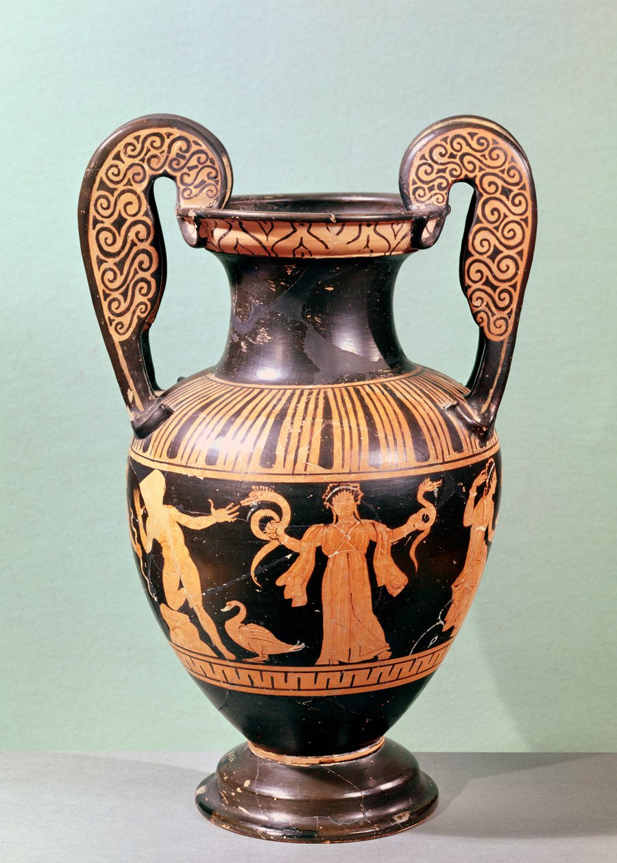 Voluttkrater med rød figur som viser Orestes and the Furies, sent på 400-tallet f.Kr. (keramikk) av Etruscan