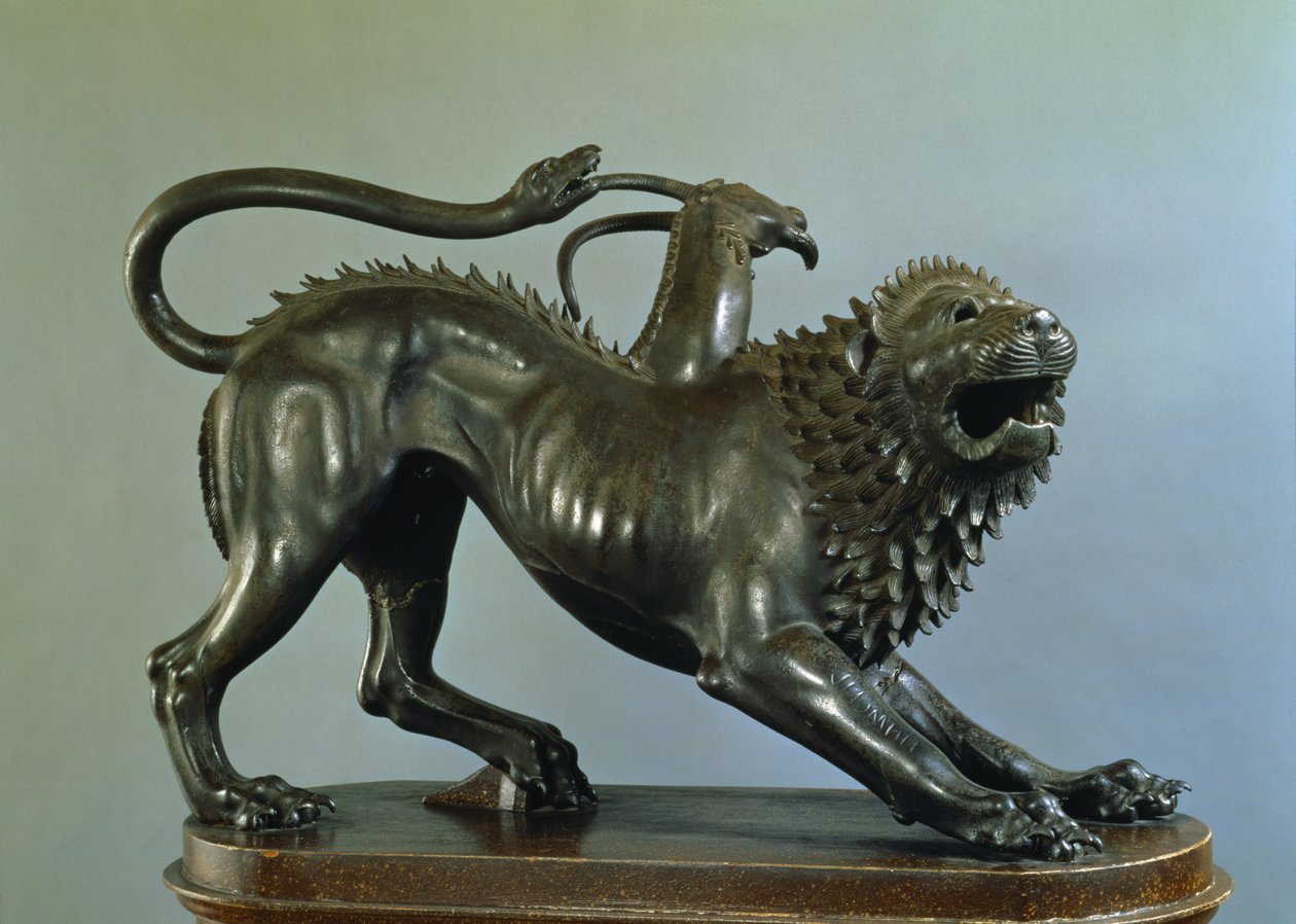 The Wounded Chimera of Bellerophon (bronse) (for detaljer se 104199) av Etruscan