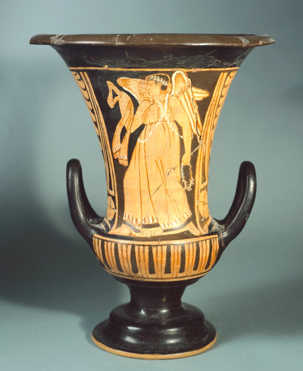 Calyx-krater (stor vase) av Berkeley Painter som viser en bevinget ånd. Keramikk med rød figur. Etruskisk sivilisasjon, 4. århundre f.Kr. av Etruscan