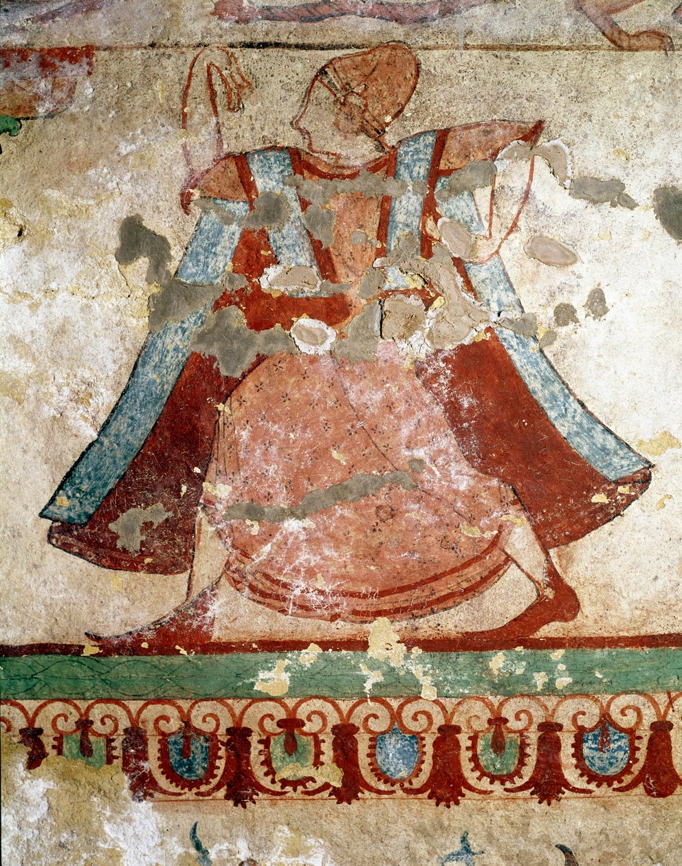 Danser med lang tunika (Detalj av freskomaleri, 520 f.Kr.) av Etruscan