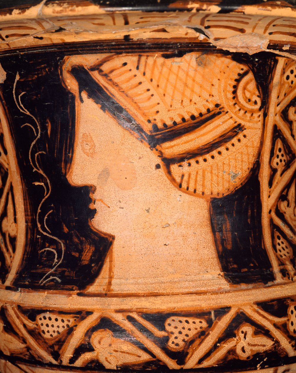 Detalj fra et kalkformet krater fra Spina (Emilia Romagna). Etruskisk sivilisasjon, 4. århundre f.Kr. av Etruscan