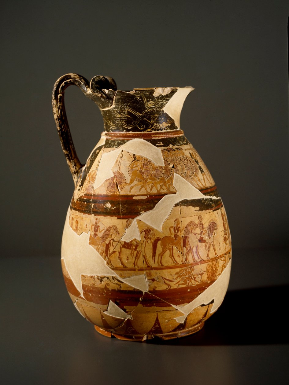 Etruskisk antikvitet: olpe i leire av Etruscan