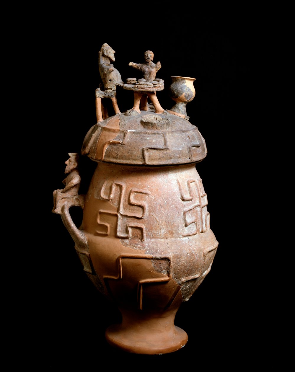 Etruskisk sivilisasjon, begravelsesritual: cinerary vase fra Montescudaio, Italia 650 f.Kr. av Etruscan
