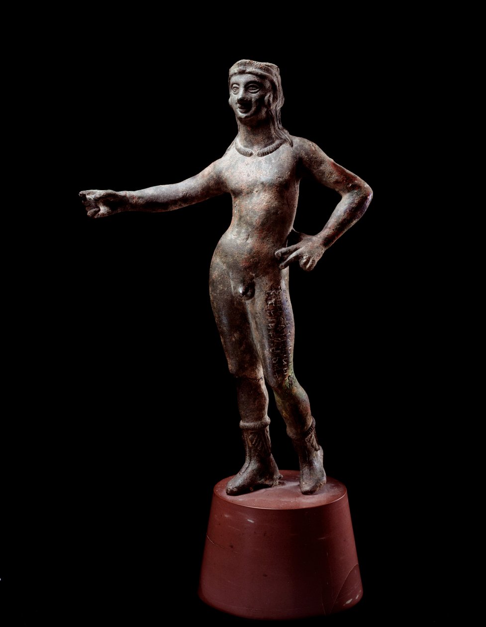 Etruskisk sivilisasjon: "" guddommen til Culsans design"" Bronseskulptur, 3. århundre f.Kr. fra Cortona, Italia Dim 30 cm av Etruscan