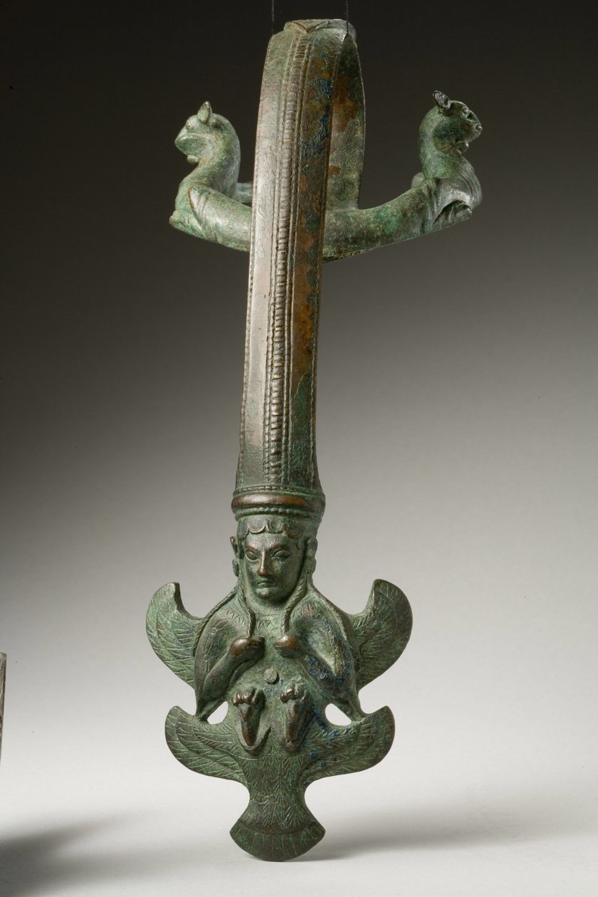 Håndtak, tidlig på 500-tallet f.Kr. (bronse) (se også 270394) av Etruscan