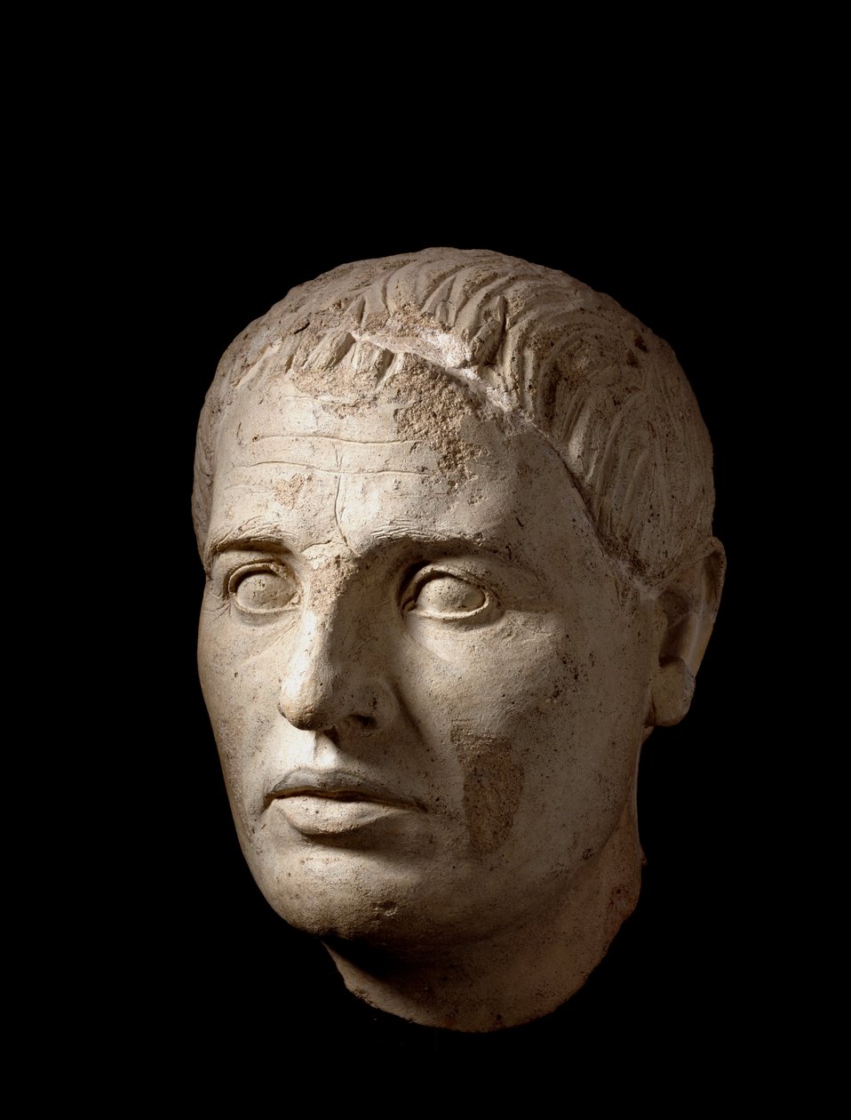 Hodet til en mann, i lys leire, 2. århundre f.Kr av Etruscan