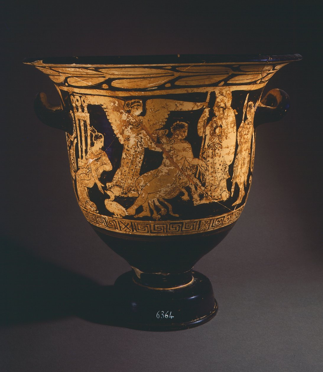 Krater (stor vase) av Nepi-maleren. Keramikk med røde figurer fra Corchiano (Lazio). Etruskisk sivilisasjon, 4. århundre f.Kr. av Etruscan