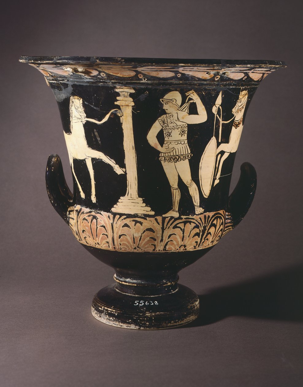 krater (stor vase) av Painter of London. Rødfigur keramikk fra Gualdo Tadino (Umbria). Etruskisk sivilisasjon, 4. århundre f.Kr. av Etruscan