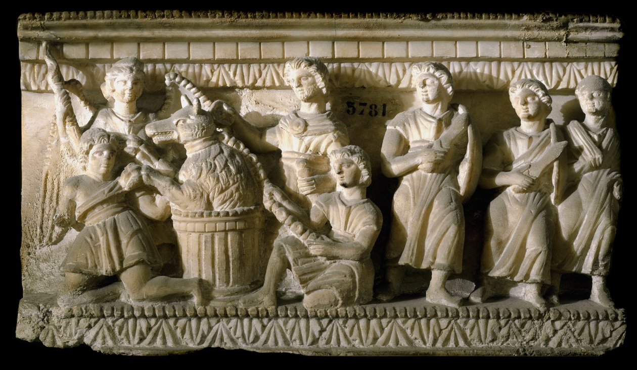 Etruskisk kunst: "" Ulysses og hans følgesvenner under deres møte med Circe"" (Odyssee d