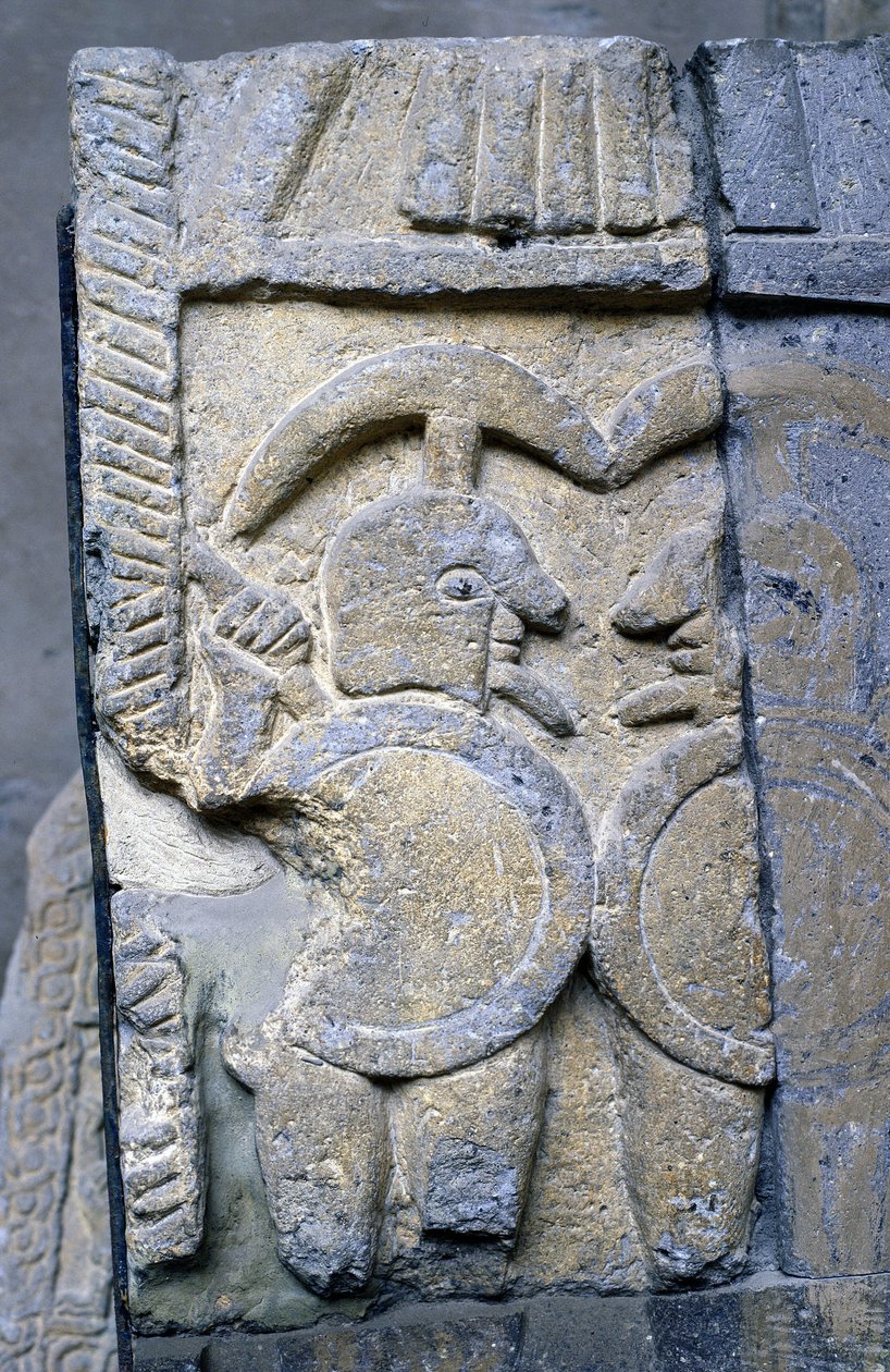 Etruskisk kriger på en sarkofag fra Nasjonalmuseet i Tarquinia. av Etruscan Etruscan