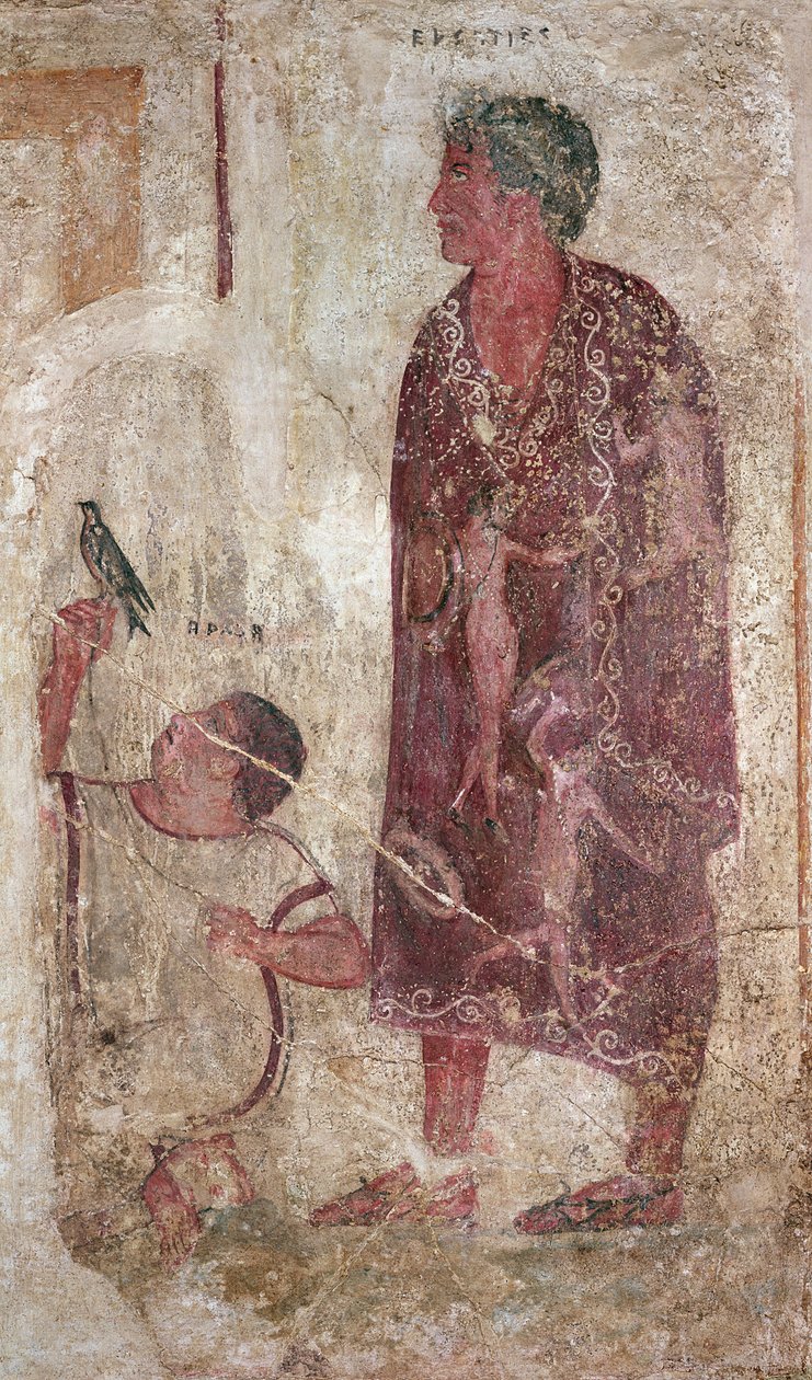 Vel Status og slaven hans (veggmaleri) av Etruscan Etruscan