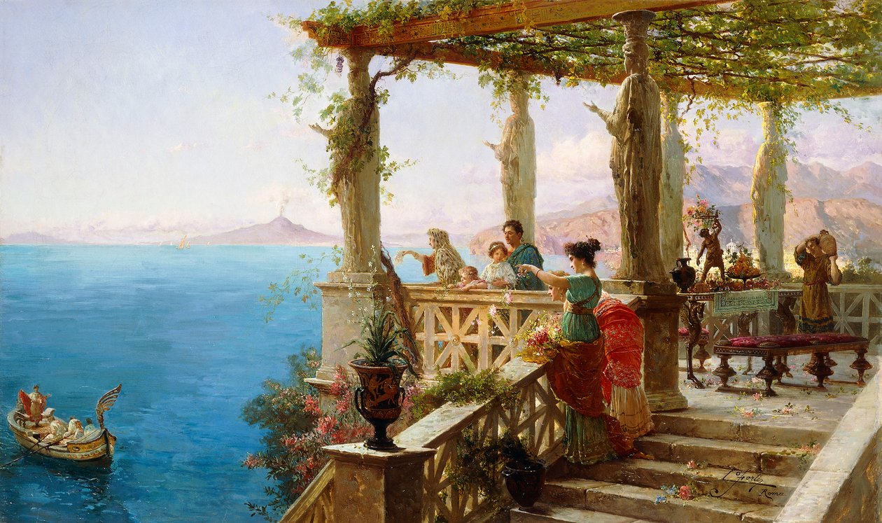 The Departure of the Master of the House (olje på lerret) av Ettore Forti