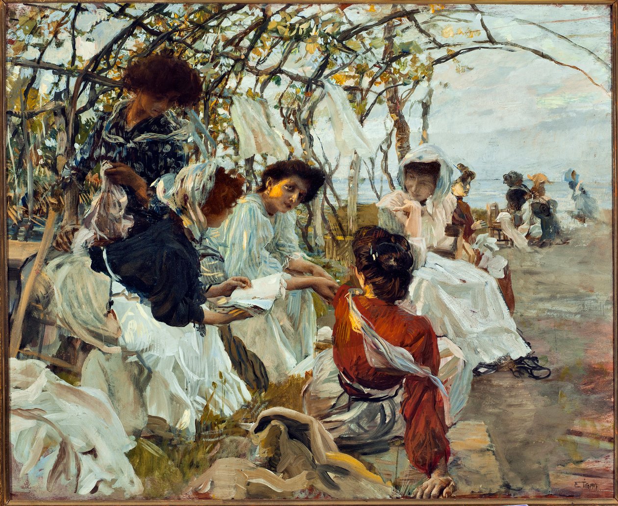 Love Pages (olje på lerret av Ettore Tito